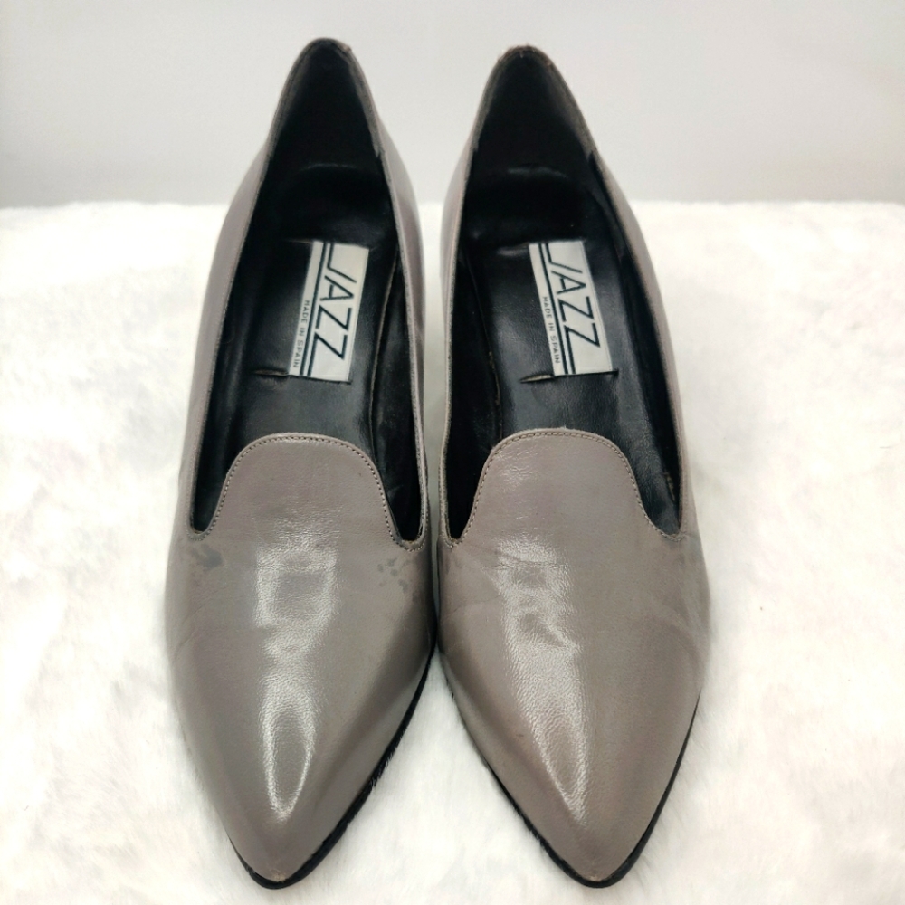 Vintage 80s Gray Heels by Jazz sz 7.5 - Picture 1 of 9